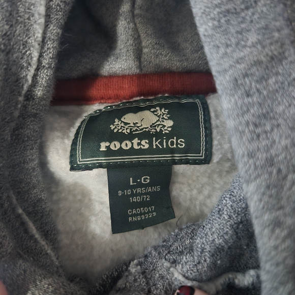 Roots Gray Hoodie with Camouflage and Red Accents - Picture 2 of 3